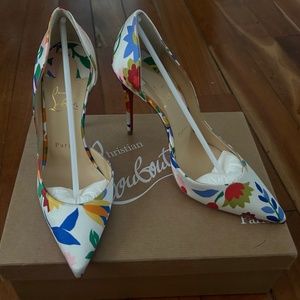 Christian Louboutin Floral Satin Pumps